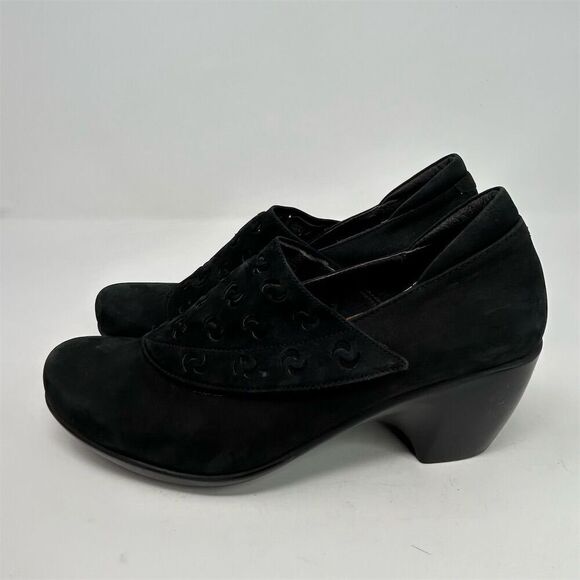 Naot Women's Black Laser Cut Suede Nubuck Pump Heels Size 40 (US 9) Formal - Picture 8 of 15